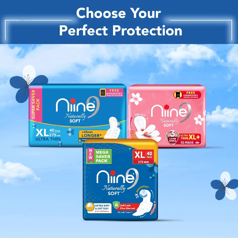 NIINE Naturally Soft Regular Sanitary Napkins (Pack of 4), 72 Pads-7.webp